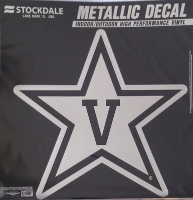 Vanderbilt Commodores 12'' Large Silver Metallic Vinyl Auto Decal University of