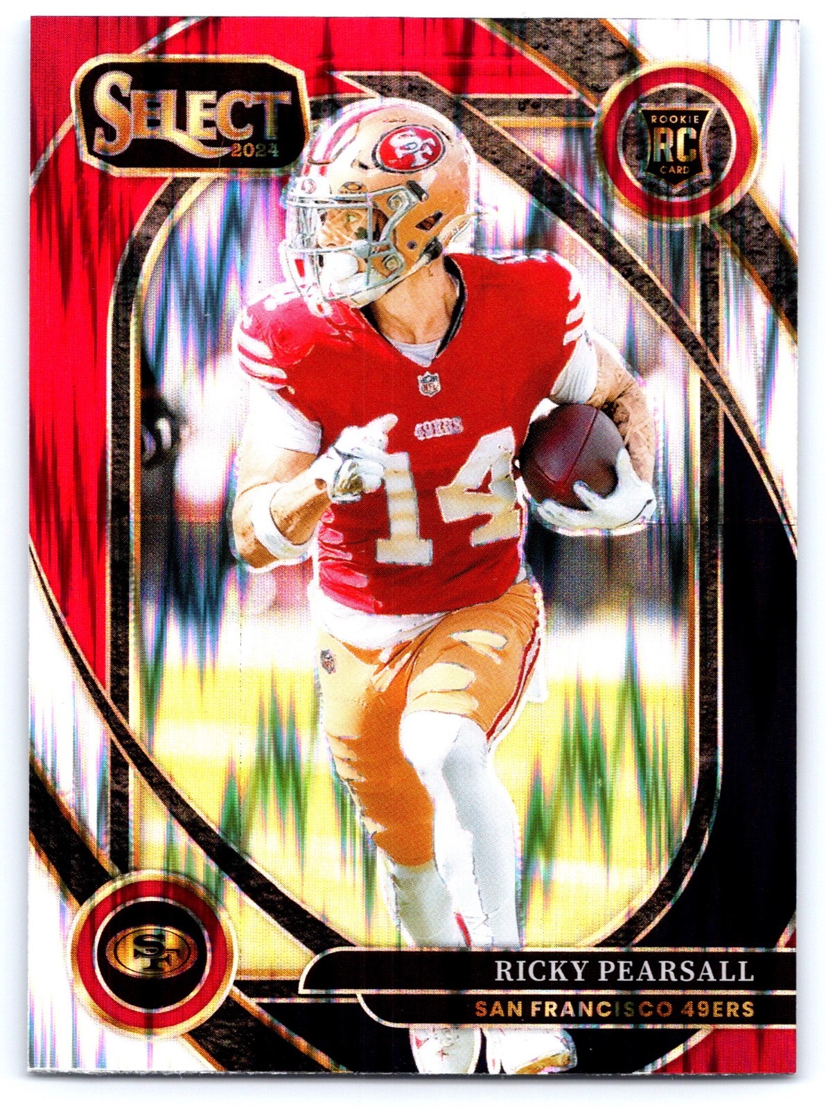 2024 Panini Select - Club Level Ricky Pearsall #285 Black & Red Shock Prizm (RC)