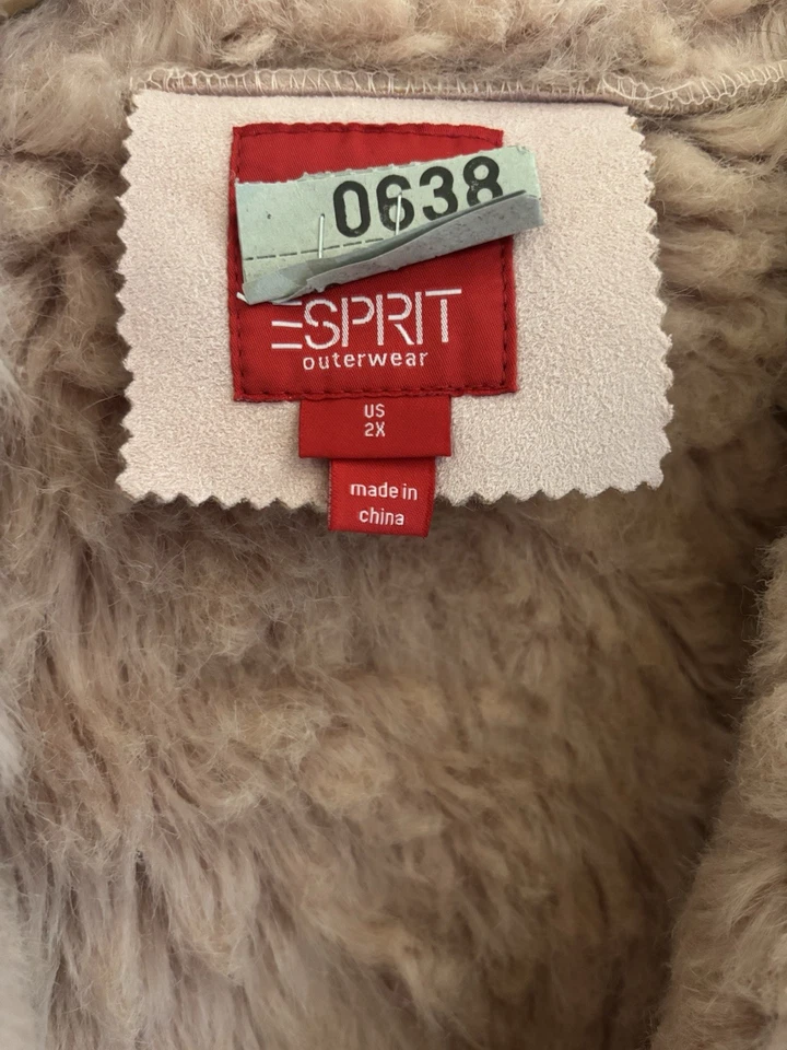 Sprit女式麂皮绒人造皮革冬季外套夹克。 可爱的粉红色。 L 码   — 第 4/4 张图片