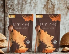 (Pack of 2) RYZE Organic Mushroom Coffee | 60 Servings | Energy & Focus Boost