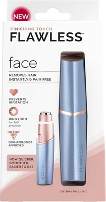 Finishing Touch Flawless Face Painless Facial Hair/Fuzz Remover for Women (Blue)