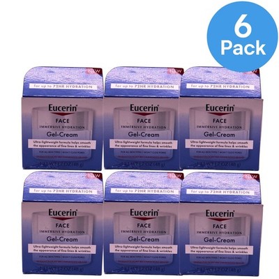 Eucerin Face Immersive Hydration Gel-Cream Moisturizer 1.7oz 6 Pack New