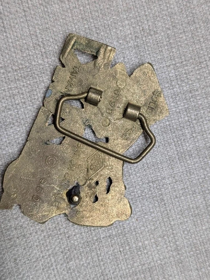 vintage SUZUKI belt buckle MOTOCROSS motorcycle DIRT BIKE western SOLID BRASS - Image 4 of 4