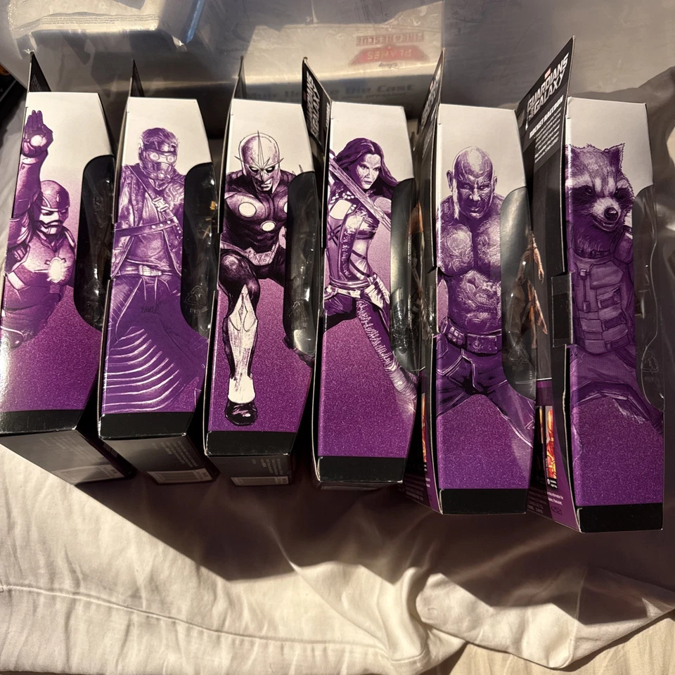 Marvel Legends 2014 Full Set Guardians Of The Galaxy Action Figures Groot BAF - Image 3 of 4