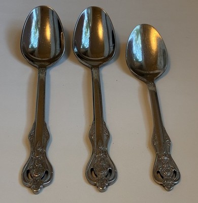 Lot 3 Heritage Mint Ltd ROYAL ALISTER 18/10 Stainless Flatware Spoons Soup Tea