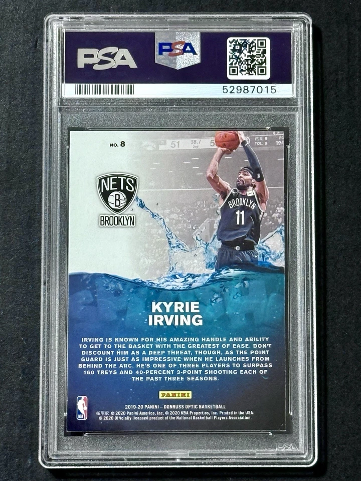 2019-20 Panini Donruss Optic No.8 Kyrie Irving Splash PSA 9 Nets - Image 2 of 3