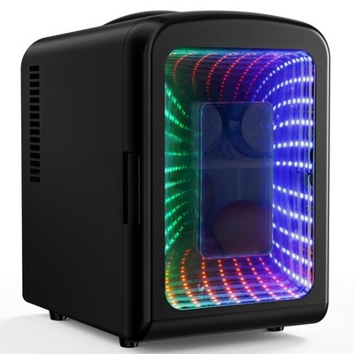 Antarctic Star Mini Compact Refrigerator with Gaming Light, 4L BLACK 