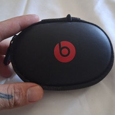 Beats by Dr. Dre Black Hard Shell Travel Case Red b Logo For Headphones