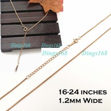 Designer Inspired 18K Rose Gold Filled 1.2mm Thin Round Box Chain Necklace E208