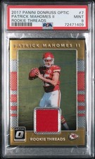 Patrick Mahomes II 2017 Panini Donruss Optic Football #7 RC Rookie Threads PSA 9