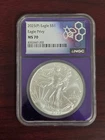 2025 P Eagle Privy $1 American Silver Eagle MS70 Purple Core NGC