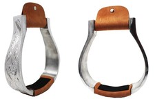 Horse Saddle Stirrups Western Saddle Aluminium Engraved Oxbow Stirrups 51183