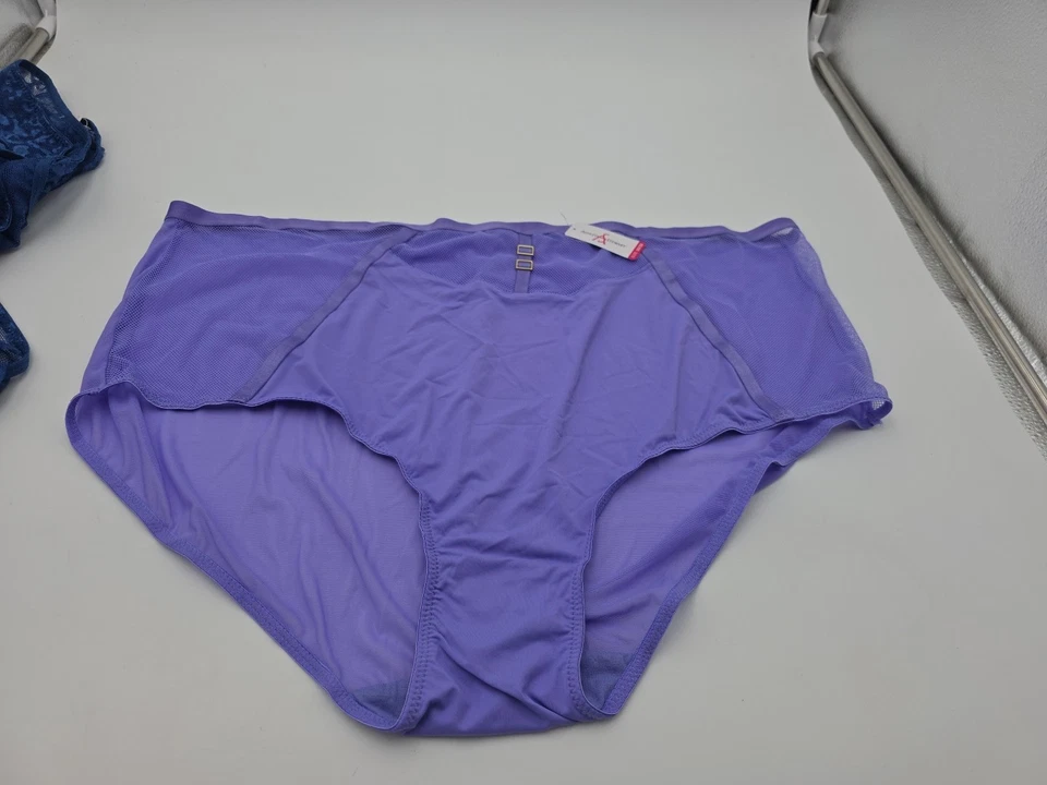 3pr NUEVO CON ETIQUETAS Ashley Stewart Plus Bragas Talla 30/32 5X Púrpura Estampado Animal Blanco 032 Foto 4 de 4