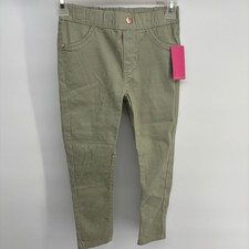 Vince Camuto Skinny Pants Kids Size 6 Green NEW Rose Gold Heart Rivets Pull On