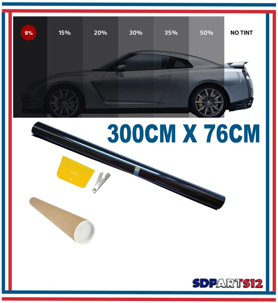 Film Teinté Pare-Soleil Pour Voiture - Protection Contre Les UV Et Chaleur - Accessoire Auto - Neuf Avec Étiquettes