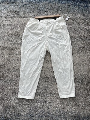 Gap Linen Flax Cotton Broken in Straight Optic White Pants