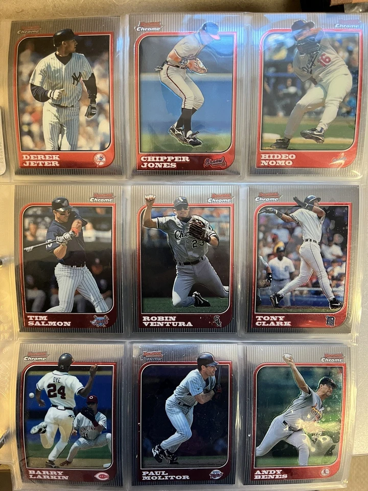 Juego completo de 300 tarjetas Bowman 1997 cromado con cinturón Halladay RC en carpeta Foto 3 de 4