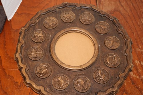 Composite Round Zodiac Sign Astrology Wall Mirror / Photo Trieste Co 1969 15" - 第 1/7 張圖片