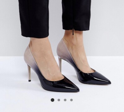 Carvela Ombre Patent Leather High Heel Court Shoes Nude And Black Size  UK