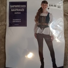 Shipwrecked Pirate Costume Child Size Medium 8-10 Girl Halloween Dress Up New
