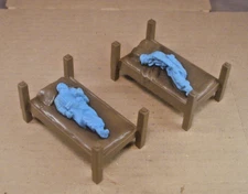 Lot of 2  1/32 Conte Beau Geste Barracks Beds Cots Brown with sleepers #1