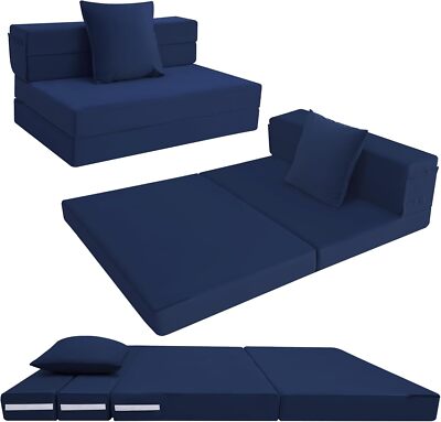 Folding Mattress Double, High Density Foam Fold Out Sofa Chair Z Bed,  Foldable F UK