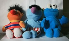 Vintage Tyco 1997 Sesame St Plush Toy Bundle:Ernie,Herry Monster & Cookie Monstr