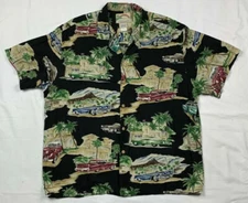 Paradise Found Mens Hawaiian Button Down Shirt XL GM Classic Cars C4