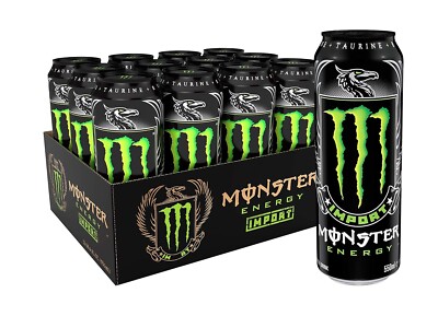 Resealable Monster Energy Drink - 18.6 Ounce, Pack of 12 for Easy
