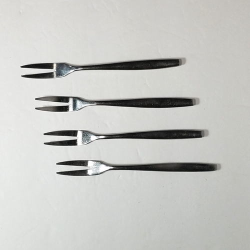 DOLCE Cocktail Seafood Forks by RW Smith - Two Prong Stainless 4 pc. set - Picture 7 of 7