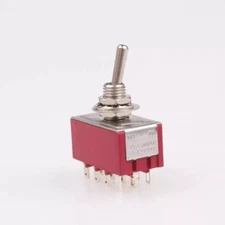 MTS-402 6A/125VAC 2A/250VAC 12 Pin 4PDT ON/ON 2 Position Mini Toggle Switch