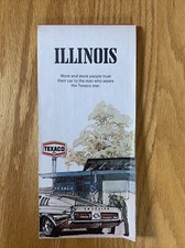 Texaco Map Illinois Chicago Aurora Joliet Naperville 1972 Gas Oil Advertising