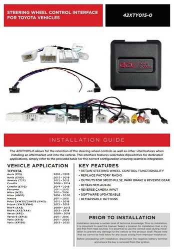 ACV 42XTY015 Auto Radio Lenkrad Tasten Antenne USB Kamera Adapter für Toyota - Bild 3 von 7