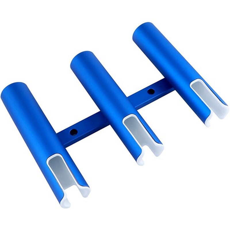 1X(Aluminium Fishing Rod Holder 3 Tubes Linked 3 Rod Rack for Marine ...