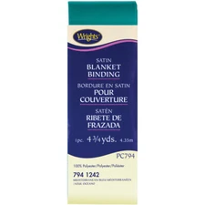 Wrights Single Fold Satin Blanket Binding, Mediterranean, 4.75-Yard, 3 Pack