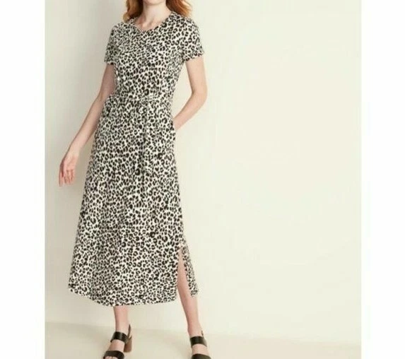 Navy leopard print dress sale