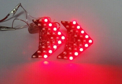 2 红色 27-SMD 顺序 LED 箭头面板后视侧镜转向信号灯 — 第 4/4 张图片