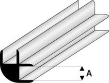 Maquett 449-55 - Styrene Profile - L Connector - 8 X 8 X 300 Mm - 2 Pcs