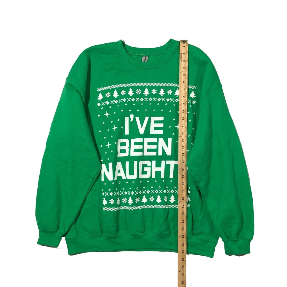 Suéter Gildan Para Hombres Talla XL Verde I've Been Travieso Feo Navidad Foto 2 de 4