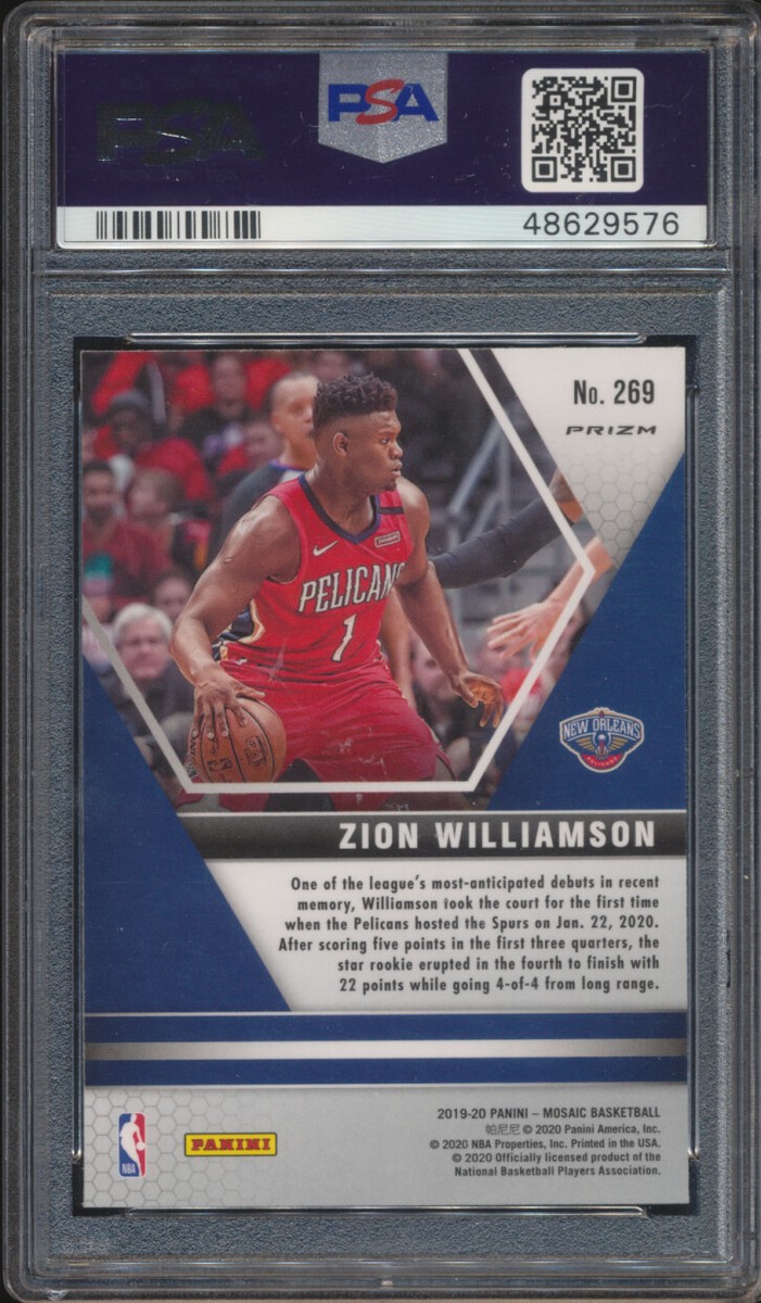2019 Panini Mosaic Reactive Orange Zion Williamson 269 RC