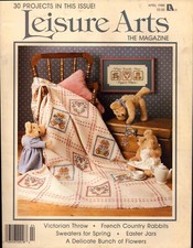 Leisure Arts Magazine April 1988 30 Projects Spring Crafts Cross Stitch Knit