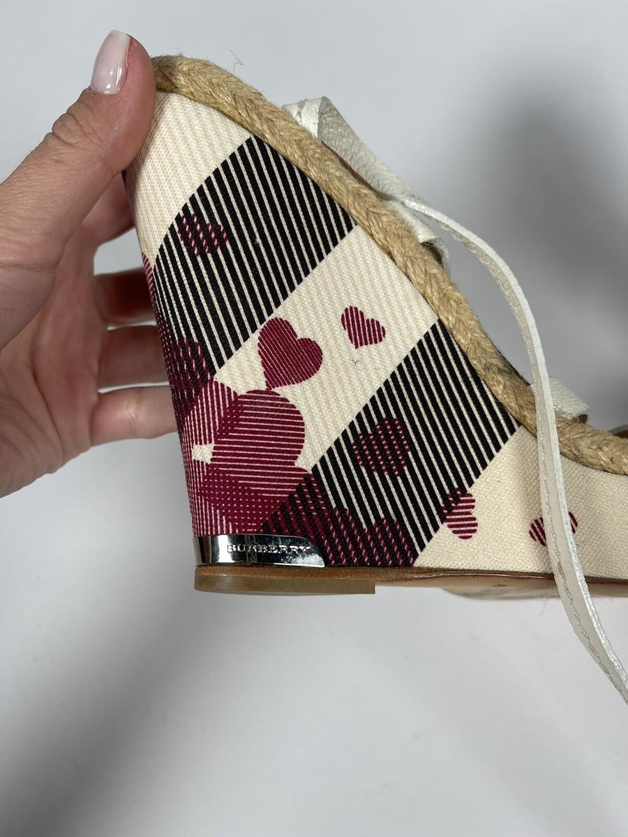 Burberry wedges sandals nova check heart strap | eBay Burberry wedges sandals nova check heart strap | eBay