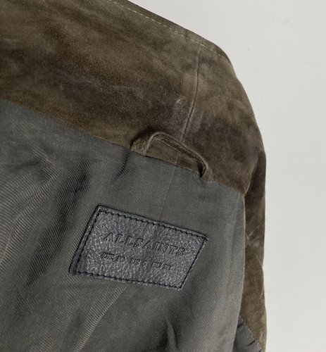Allsaints Bales Suede Biker Jacket Leather Womens US 6 UK 10 - Picture 3 of 12
