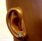 EGL certified 2ct carat New princess diamond I1 K 14k white gold earrings studs  — photo 7