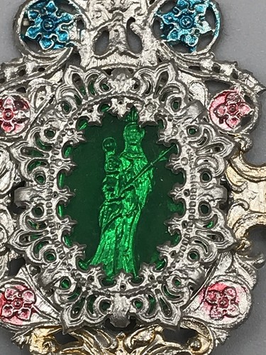 Kleine Schöne Monstranz Zinn Glas Hausaltar Altar Puppenstube Zubehör Alt Antik - Bild 4 von 4