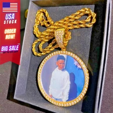 Custom Photo Necklace Personalized Picture Pendant Men Hip Hop Jewelry Gift New