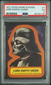 Star Wars 1977 Darth Vader Sticker Card #7 PSA 5 CERT#65752190