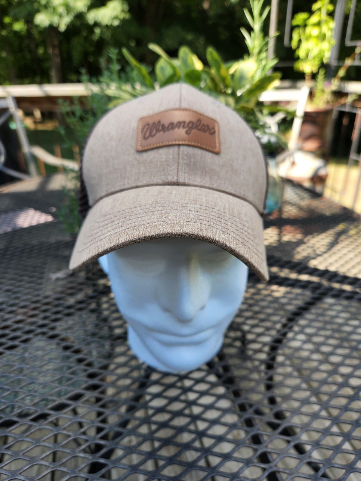 Wrangler Jeans Mesh Snapback Hat Brown & Tan Gem