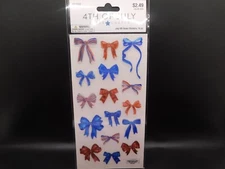 4th of July paper crafts July 4th red, Blue & Striped Bow stickers 16pc