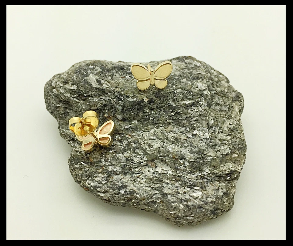 Pendientes Mariposas Oro Amarillo 18k, Regalo Amor Foto 3 de 4
